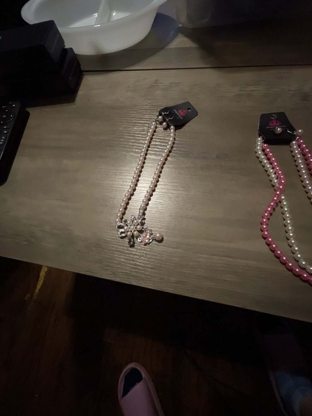 Paparazzi Pink Pearl Statement Necklace and Earrings Set